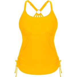 Holipick Tankini - playera de baño para mujer, sin parte inferior, Amarillo, XXL