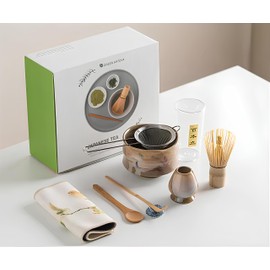 Matcha Whisk Set – Japanese Matcha Tea Ceremony Kit 9 Pieces with Bamboo Whisk, Bowl, Sifter, Scoop & Spoon – Complete Matcha Starter Set for Traditional Green Tea & Lattes – Gift Box Included