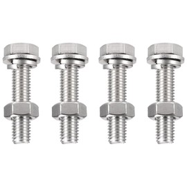 TA-VIGOR 4Pcs M10 x 50mm Hex Head Screws Bolts, Nuts, Flat & Lock Washers Kits, Fully Thread Hexagon Bolts, High Tensile Cap Screws for Metal Work, Automotive Machinery, Bike Motorcycles Repair