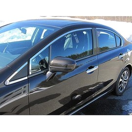 Upgrade Your Auto 8pc. Luxury FX Steel Window Pkg (w/o Posts or Sill) for Honda Civic 12-15 Sedan