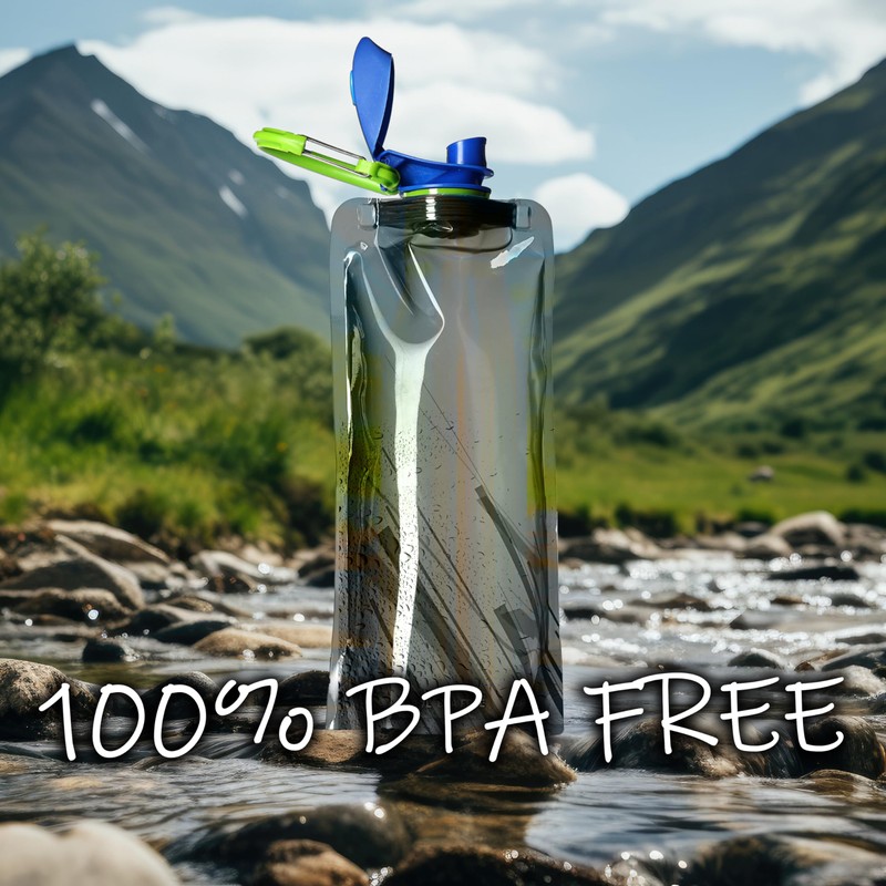 Ganzoo © Drinking Bag with Carabiner, Pack of 3, Water