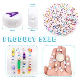 TOAOB Pack of 500 4 x 7 mm Vocal Letter Beads Colourful Letter Beads A E I O U Round Acrylic Spacer Beads for Jewellery Making