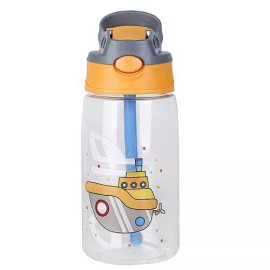 Unbranded 16.2Oz Leak-proof Kids Water Bottle with Straw Push Button Sport Water Bottle fo - Ship