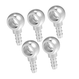 REPAIROCK 16mm ID 10mm OD Banjo Bolt Hose Barb Fittings Universal Banjo Fitting Fuel Line Adapter Connector for Motorcycle Car Silver Tone - Pack of 5 Auto Replacement Parts