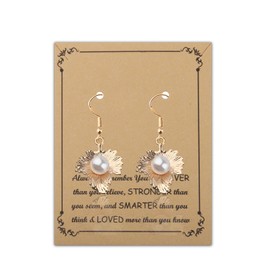 FUSTMW Maple Leaf Earrings for Women Maple Leaf Gifts Maple Leaf Jewelry with Pearl Autumn Fall Leaf Gifts Autumn Jewelry, Zinc, No Gemstone