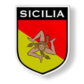 Sicilia Shield Sicily Badge Flag Italy Magnet - Car Fridge Locker - 3"