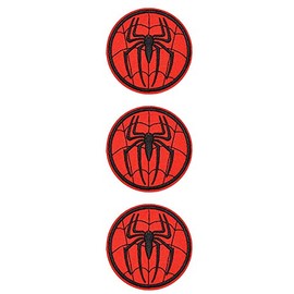 Superhero Spider Logo Embroidered 3" in Diameter Iron on Patch Set of 3