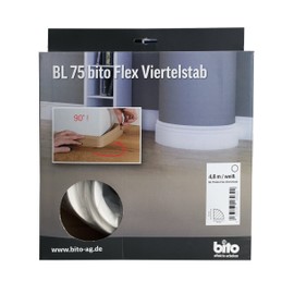 Flexible Skirting Board, Bendable Flooring Board, Quarter Bar Profile, 15 x 15 mm, 4.8 m, White