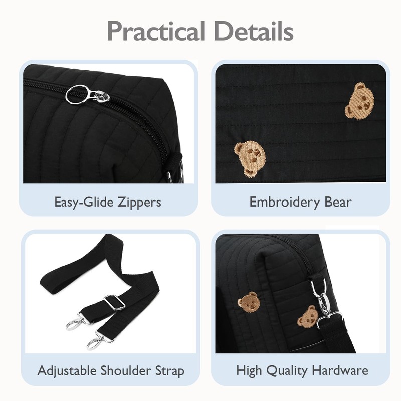 LORADI Convertible Diaper Bag Tote with Insulated Pockets and Stroller