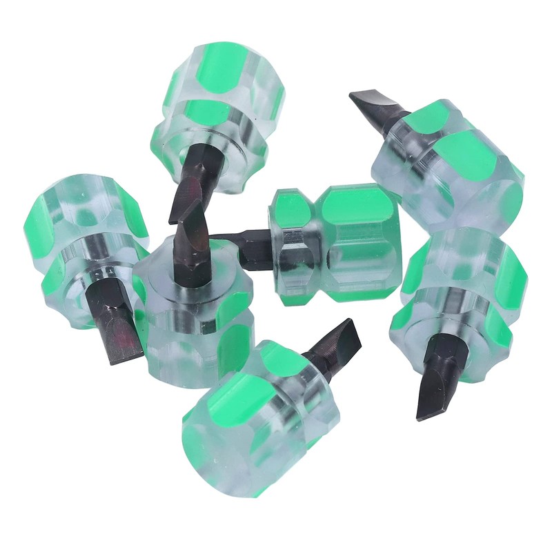 Cunyuer Short Screwdriver Stubby Screwdriver, 7PCS Flat Head Screwdriver Set