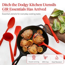 GIR: Get It Right 5-Piece All-Purpose Cooking Utensil Set - 11 in Party Confetti Color - Pharmaceutical-Grade Silicone Utensils - Heat-Resistant 425°F & Dishwasher-Friendly