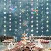 Iridescent Star Decoration Sets, 39.3 Ft Iridescent Star Garland and