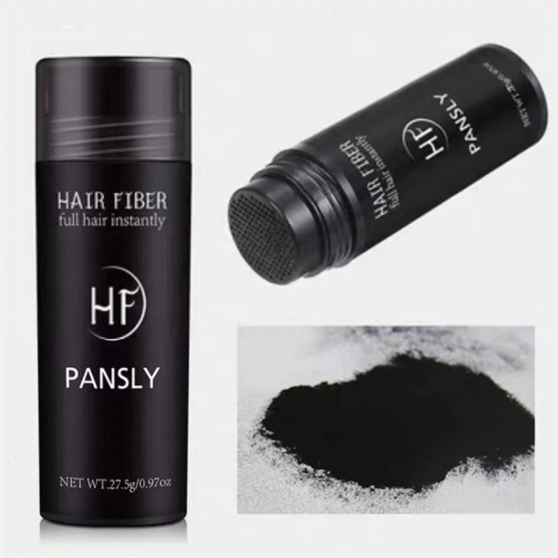 Polvo De Fibra Capilar Negro Cubre Raz De Cabello Calvicie