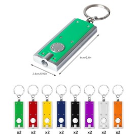 Mini Torch Keyring, Pack of 16 LED Torches, Key Ring, Colourful Small Key Fob Torch, Mini Square LED Keychain Light, Mini Torch for Camping, Travel