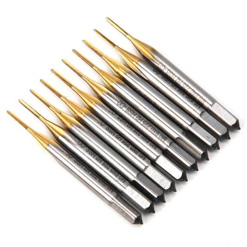 10pcs M0.9x0.225 Screw Tap High Speed Steel Drill Bits for