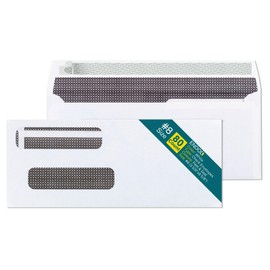 EnDoc #8 Double Window Envelopes Self Seal - Security Check Envelopes - 80 Count - 8 5/8 x 3 9/16 Inches - Designed for QuickBooks Checks, Computer Printed Checks - Privacy Tinted Business Envelopes