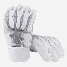 Boxing Gloves, 1 Pair Half Finger Boxing Training Gloves, Professional Training Equipment for Taekwondo & Boxing, Gym Accessories, Christmas Gift - Color: White, Specification: 1 pair