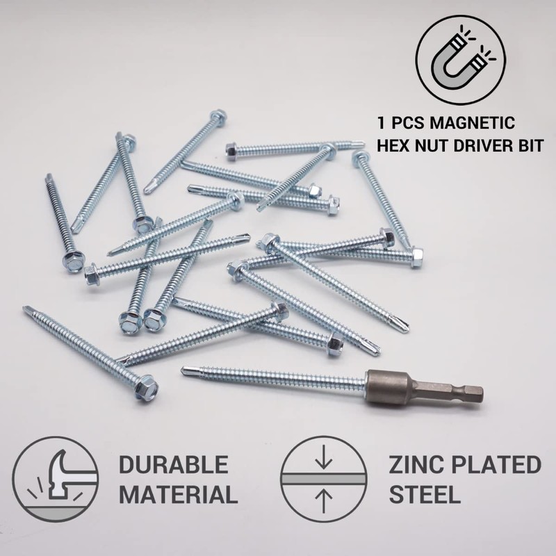 (Pack of 60) DIN 7504K Galvanised Steel 5.5 x 75mm