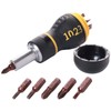 FyMosem 9-in-1 Ratchet Multi Screwdriver, Stubby Ratcheting Screwdriver Mini Multi-Bit