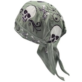 Trifong Bandana Cap, UV Protection, Mesh, Quick Drying, Sweat Absorbent, Camouflage, Hat, Pirate, Bandana, Triangular Cloth, Adults, Bundle, Sweatproof, Breathable Material, Do-Rag, Heat Protection,