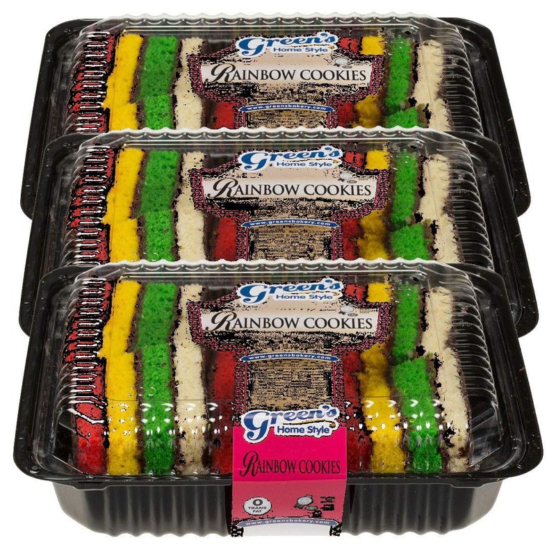 Green's Bakery Hand-Dipped Kosher Rainbow Cookies - 3-Pack