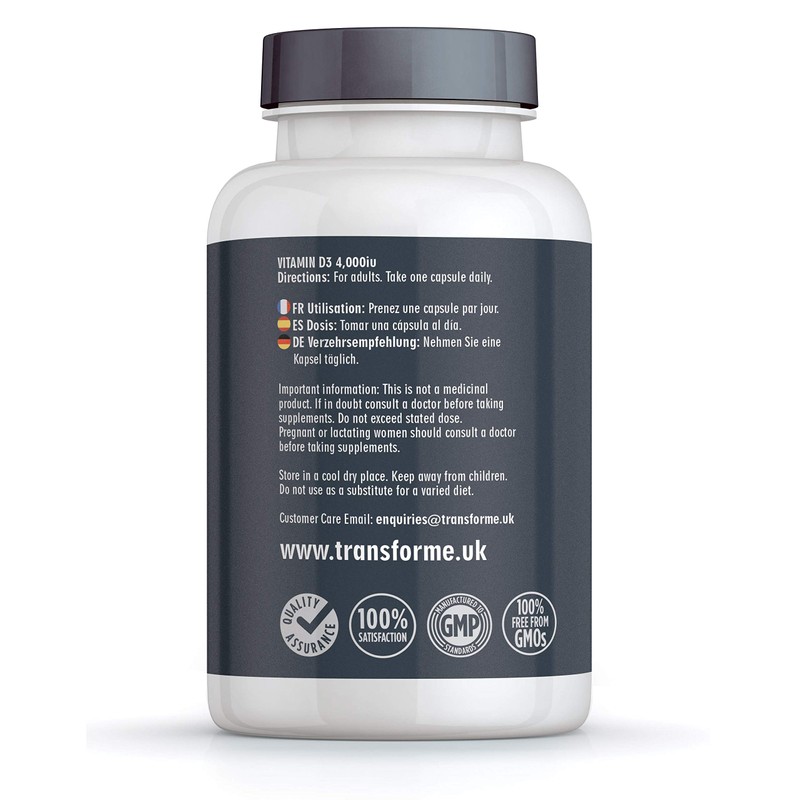Transforme Vitamin D3 4000 IU in Olive Oil, 365 Capsules