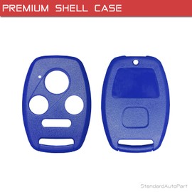 StandardAutoPart Car Remote Head Key 4 Button Shell Case Compatible with Honda Civic Accord Pilot Element CR-V (No Key Cutting Required) (Blue)
