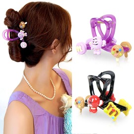 KU Hair Claw Clips 2 Pcs Cute Large Hair Clips NonSlip Hair Barrettes Strong Hold Hair Clamps Fashion Hair Accessories for Woman Girls with Long Thick Thin Curly Hair