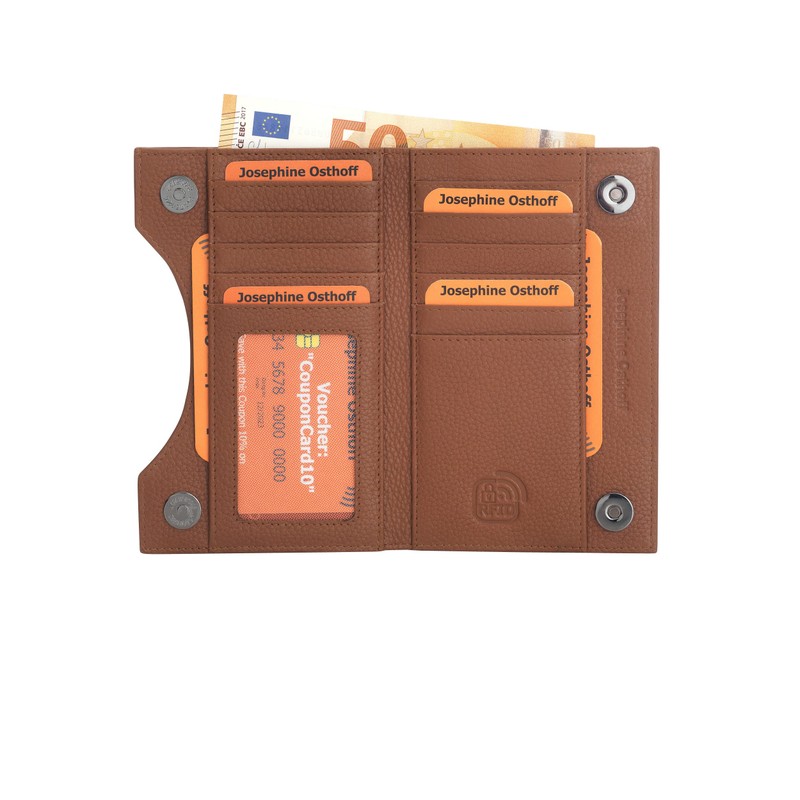 Josephine Osthoff Hamburg Flat Wallet Genuine Leather with RFID Protection,