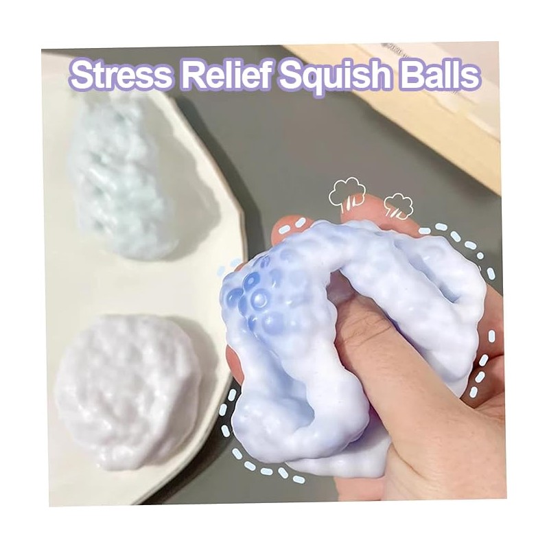 WEZCHUGHAOL Stress Relief Squish Balls, 4-Pack Shapeable Vacuum Sensory ,