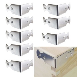 8 Pcs Metal Corner Protector for Furniture, Decorative Corner Brackets for Wood Furniture, Desk,Box Corners, Table, Chair Base, Barn Door, Wood Frame, Right Angle Bracket with Screws