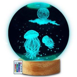 BESTHOME Jellyfish Lamp 3D Night Light, Small Home Decor Accents for Kids Room Decor for Boys Girls Brithday (16 Color, Remote Control)