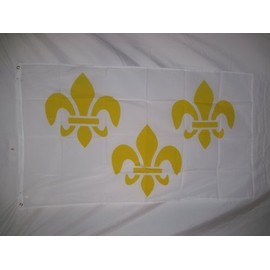 Large Fleur De Lis White French France Flag Size 3 X 5 3x5 New by QUARKS