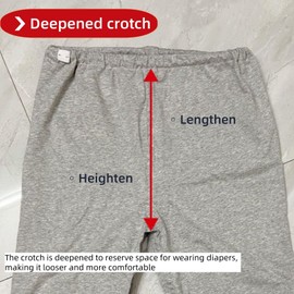 KUMUROETA Adult Anti-Diaper Pants,Urinary Leakage Protection Pants,Incontinence Underwear for Bedwetting,Comfortable and Breathable,Protection for Special Needs Bedwetting Old Seniors,Grey