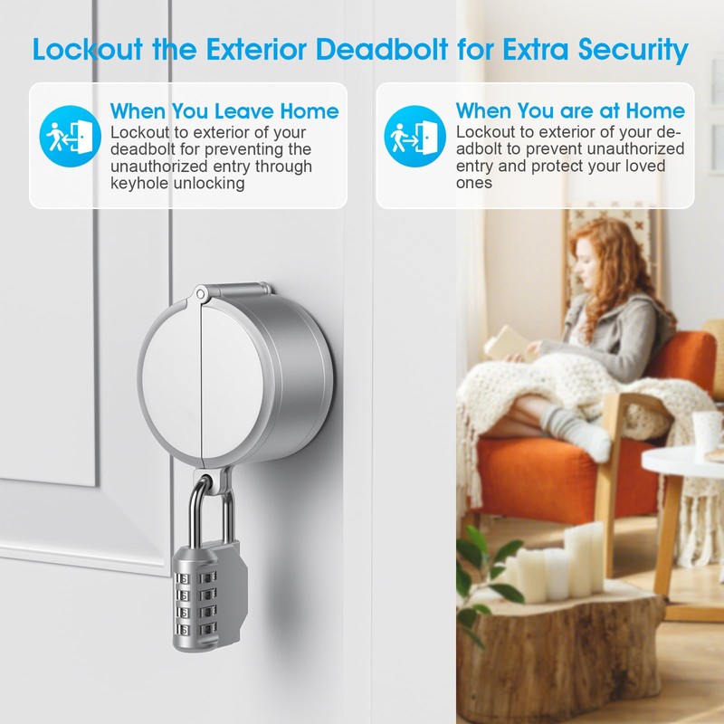 AST Round Deadbolt Lockout Device with 4-Digit Combination Padlock, No