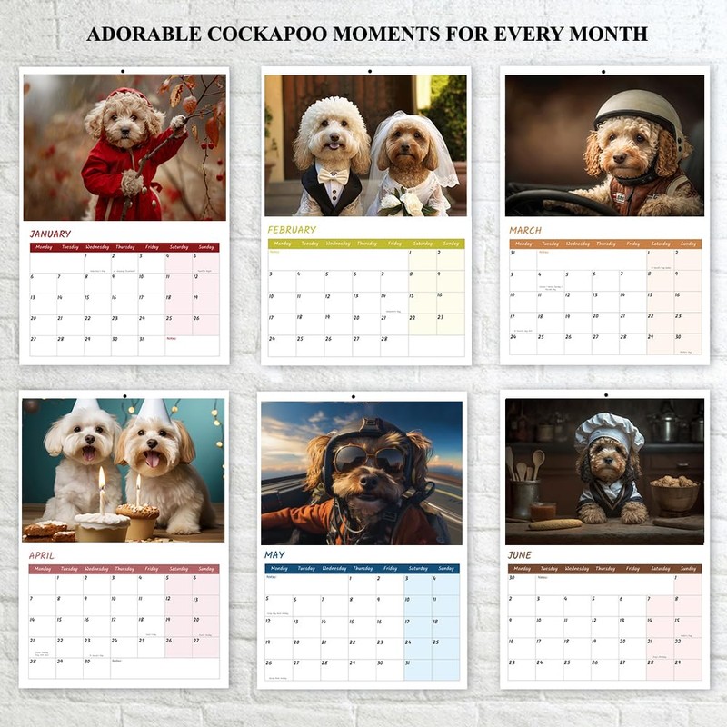 Cockapoo Calendar 2025 12 Month to View A4 2025 Calendar