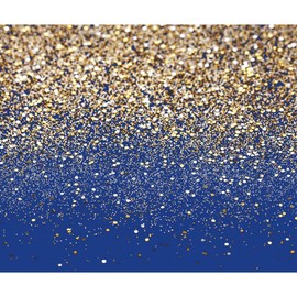 Leowefowa 8x6ft Vinyl Backdrop Blue and Gold Glitter Backdrop Navy Blue Photography Background Birthday Party Decor Banner Men Women Adult Kids Bridal Baby Shower Backdrop Photo Studio Booth Props
