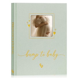 Lanpn My Pregnancy Journal Memory Book for First Time Mom, 156 Page Pregnant Announcement Must Have Planner, Pregnancy Tracking Diary Scrapbook Keepsake Gift for Mom to Be Expecting Parent Sage Green