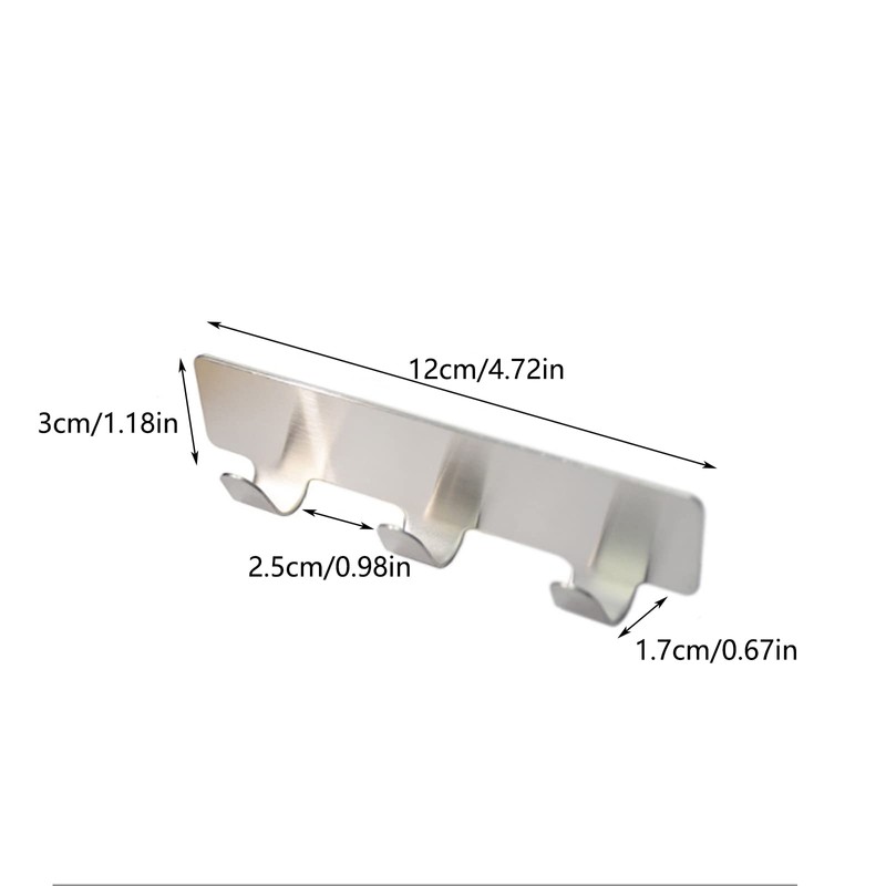 通用 C7IV Silver kitchen and bathroom sticky hook, acrylic