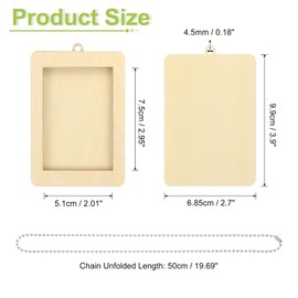 uxcell Car Rear View Mirror Hanging Photo Frame, 2.7" x 3.9" Car Picture Holders Wooden Frame Car Memorial Photo Frame Car Pendant Decor for Car Decorations