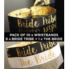 Bride Tribe Hen Party Wristbands (Pack of 10) Bachelorette Party