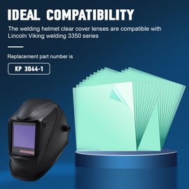 20 PCS Inside 3350 Series Welding Helmet Clear Cover Lens Fits for Lincoln Electric Viking, Helmet Hood Lenses Replacement 3.7" x 3.5" x .04"