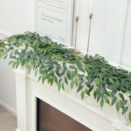 Wenhuidr Artificial Willow Vines Garland (3 Pack) - 35.43" Real Touch Silk Hanging Greenery Washable Fake Vines for Home Decor Wedding Party Outdoor Indoor Wall Decoration