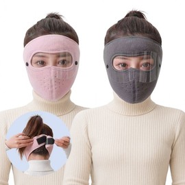 360° Cold Protection Mask Transparent Goggle Mask Breathable Mask FL Blue 3ea