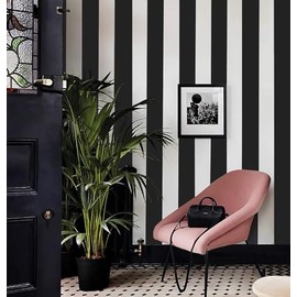 Cohoo Home Black and White Wallpaper Peel and Stick Striped Contact Paper for Cabinets Black and White Contact Paper Modern Self-Adhesive Removable Wallpaper Bedroom Bathroom Waterproof 276inL 18inW
