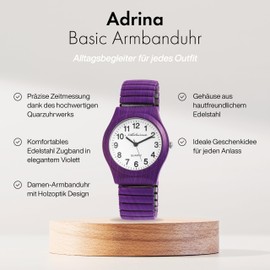 Adrina 1700045 Women's Watch with Strap Analogue Quartz Metal, Bracelet