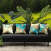HOSTECCO Teal and Gold Throw Pillow Covers 18x18 inch Set