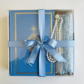 Muslim Prayer Rug,Full Arabic Thermo Leather Covered Quran (Size: 8 x 5.5 İnc / 20 x 14 cm) and Beads I Perfect Islamic Gift I Muslim for Men&Women | Ramadan Luxury Gifts