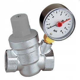 AQUA HEATING Pressure Regulator Water with Pressure Gauge Water Pressure Regulator 3/4 Inch Water Pressure Regulator with Screen Filter Pressure Reducing Valve Pressure Regulator Brass Membrane MBR