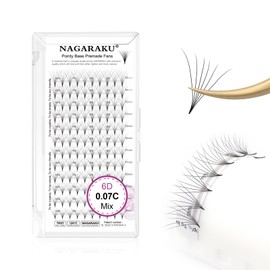 NAGARAKU Blister Extensiones de Pestañas rusas pre armadas puntiaguda raíces 120 raíces Suaves Naturales Volume Pestañas Postizas Fibras Tecnologicas para Salón de Belleza- 6D 0.07C (8-15mm) Mix